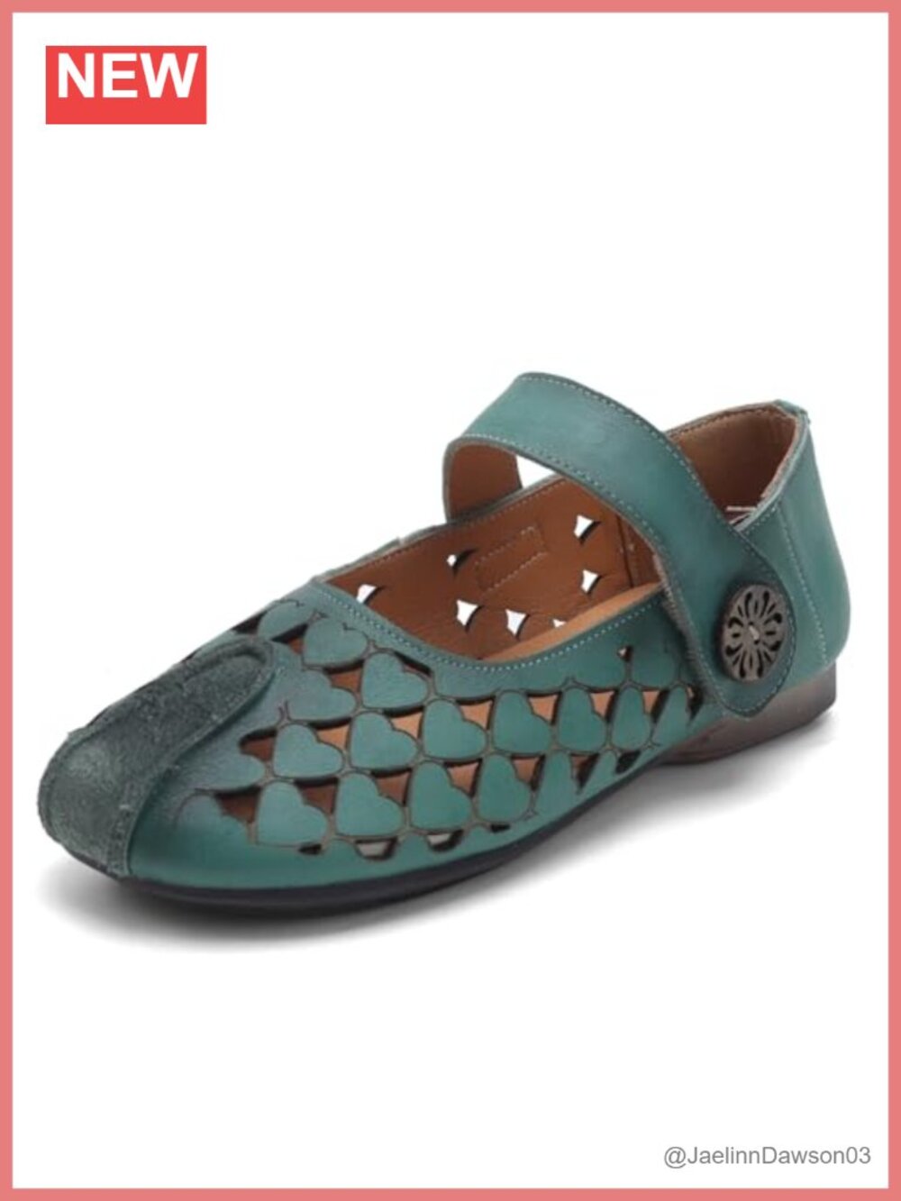 Women's Mary Jane Flat Shoes Adjustable Strap Non-Slip Leather Walking Shoes